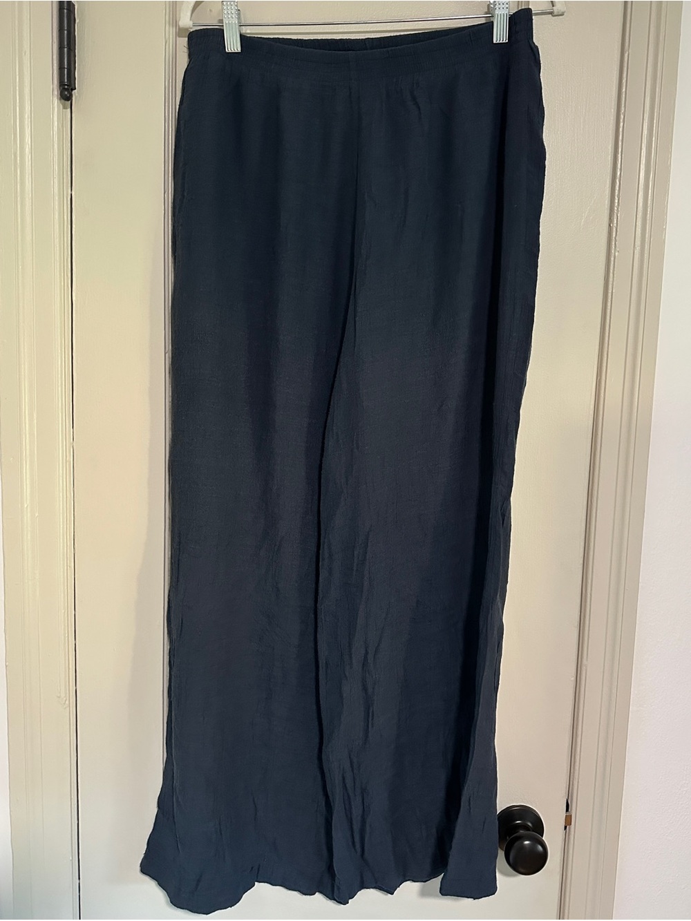 Women's Wide-Leg Navy Pull-On Pants